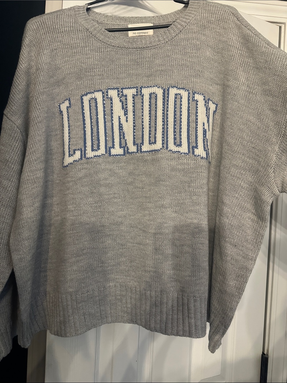 London Crewneck Sweater - Light Gray Sz 3x